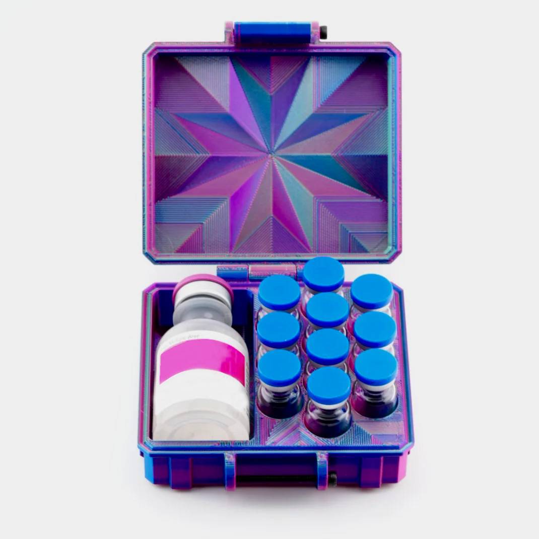 Mixed Vial Case – 10-Slot 3ml Vials + 1 BAC Slot Organizer for GLP-1 & Peptides