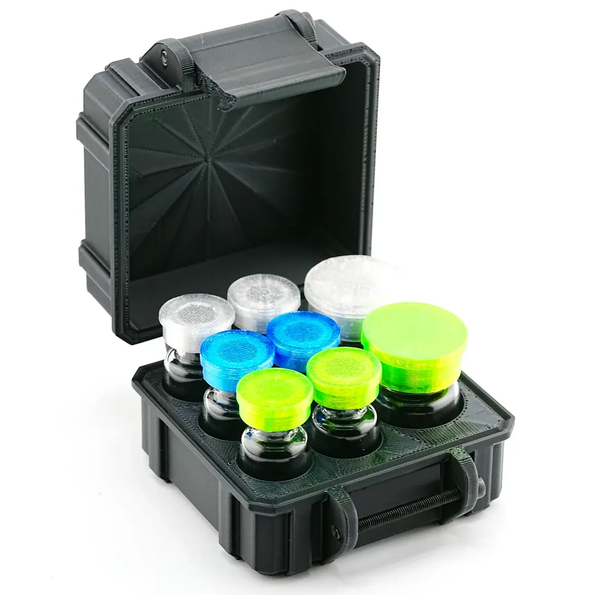 Mixed Vial Case — 6×3ml Slots + 2×5/10ml Slots | GLP-1 & Peptide Organizer