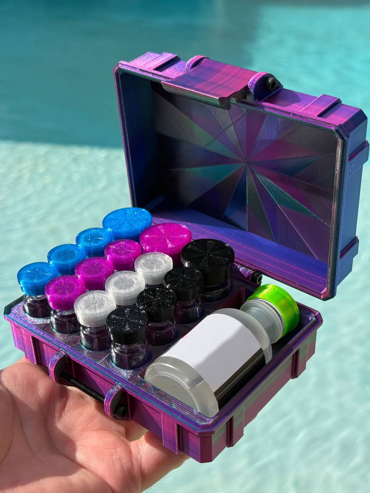 Mixed Vial Case – 12-Slot 3ml + 3-Slot 5ml + 1 BAC Slot Organizer for GLP-1 & Peptides