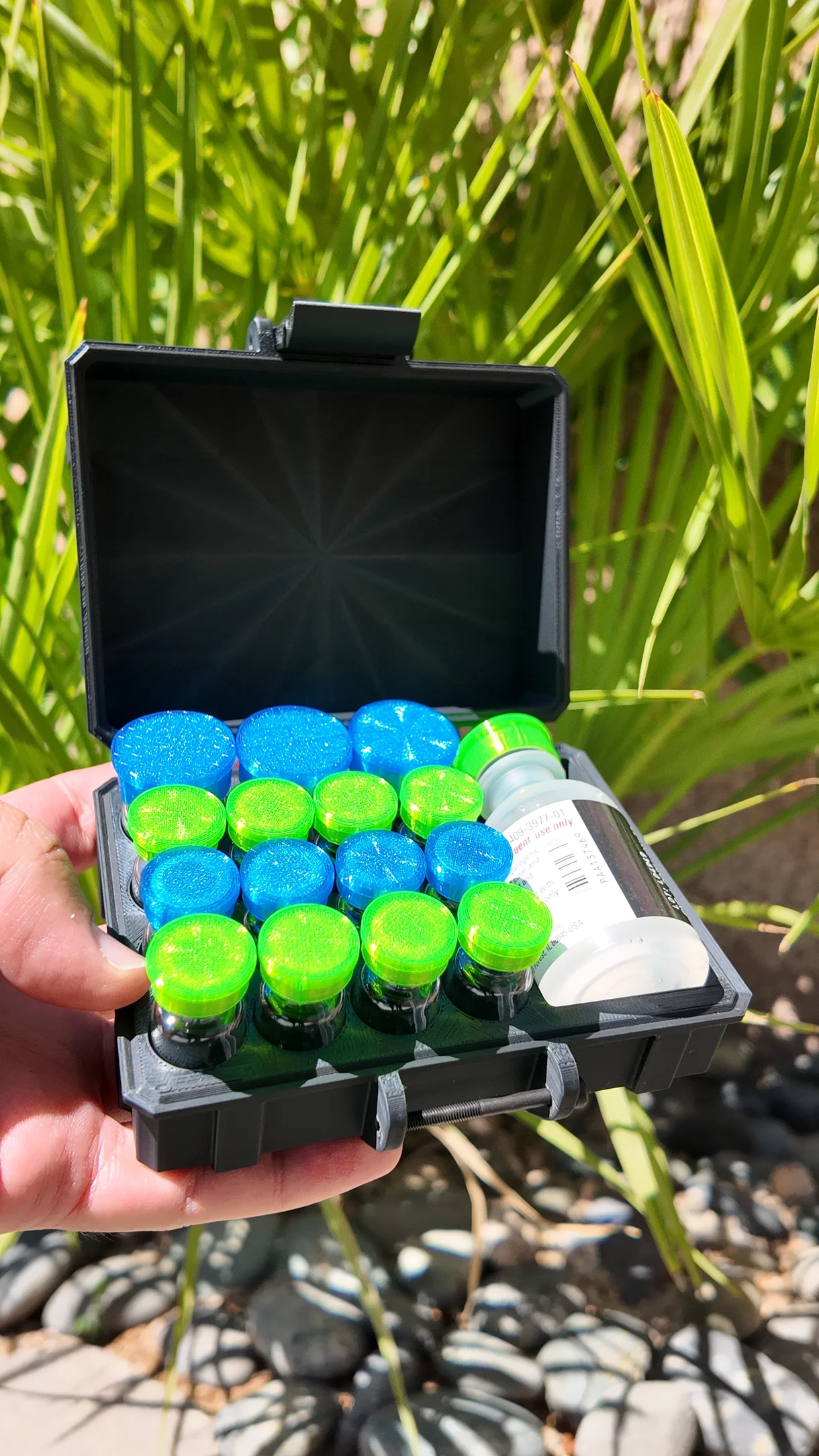 Mixed Vial Case – 12-Slot 3ml + 3-Slot 5ml + 1 BAC Slot Organizer for GLP-1 & Peptides