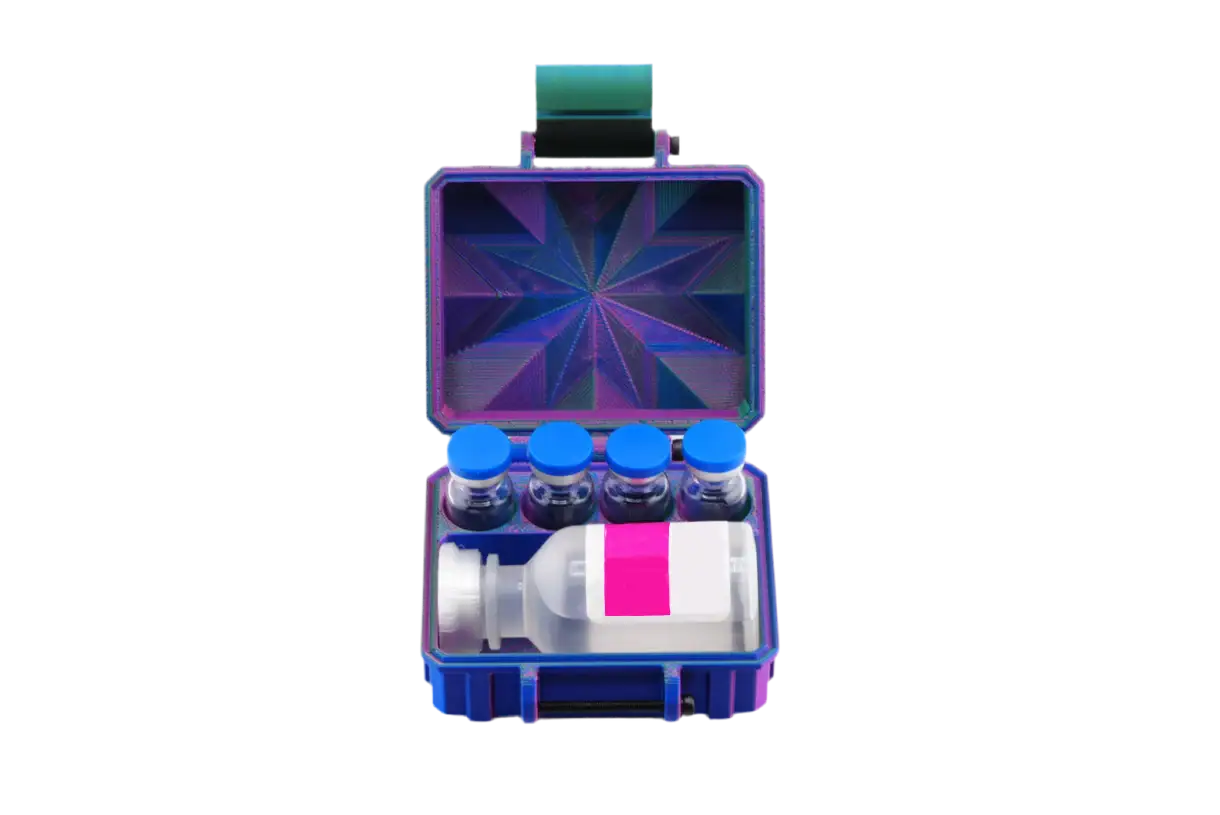 Mixed Vial Case – 4-Slot 3ml + 1 BAC Slot Organizer for GLP-1 & Peptides