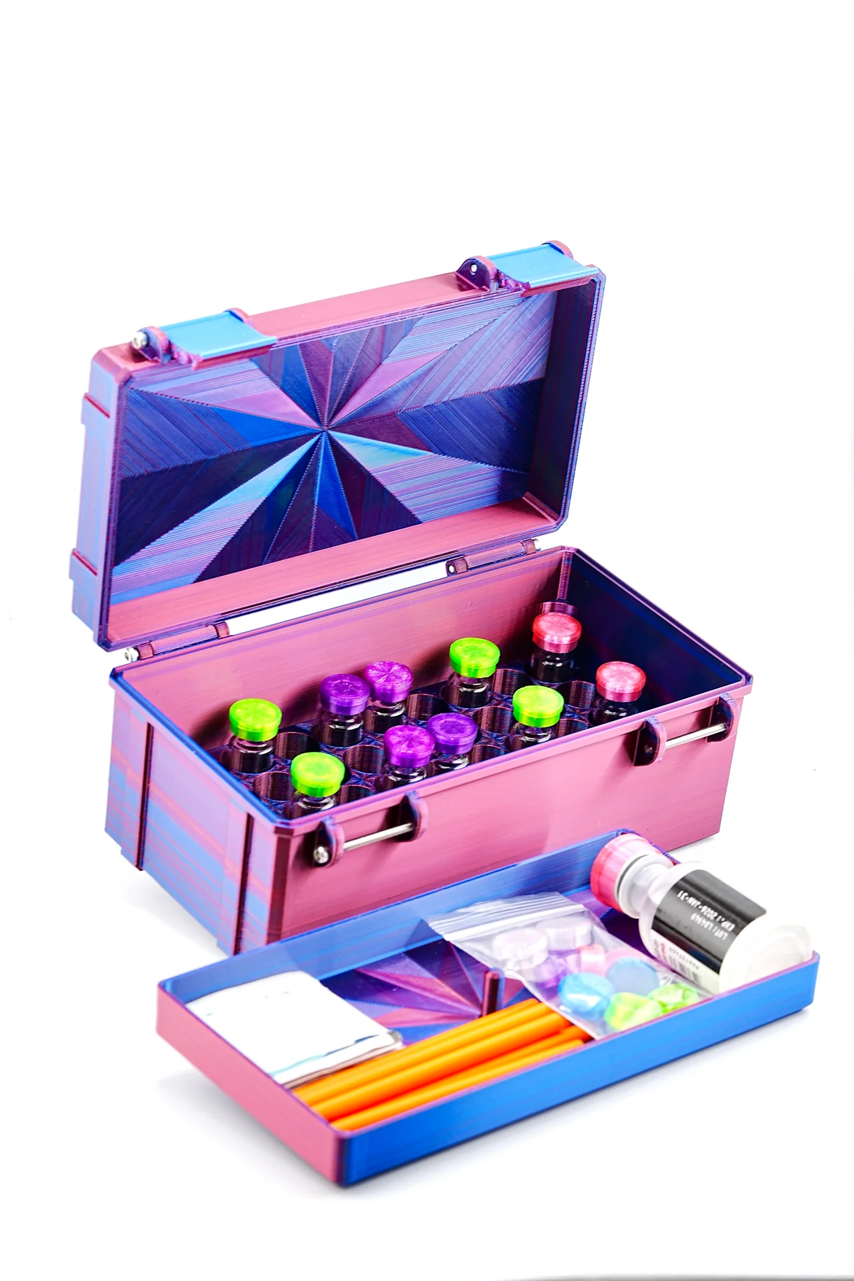 Modular Peptide Case — Fits 50×3ml Vials + Tray (Up to 100 Slots)