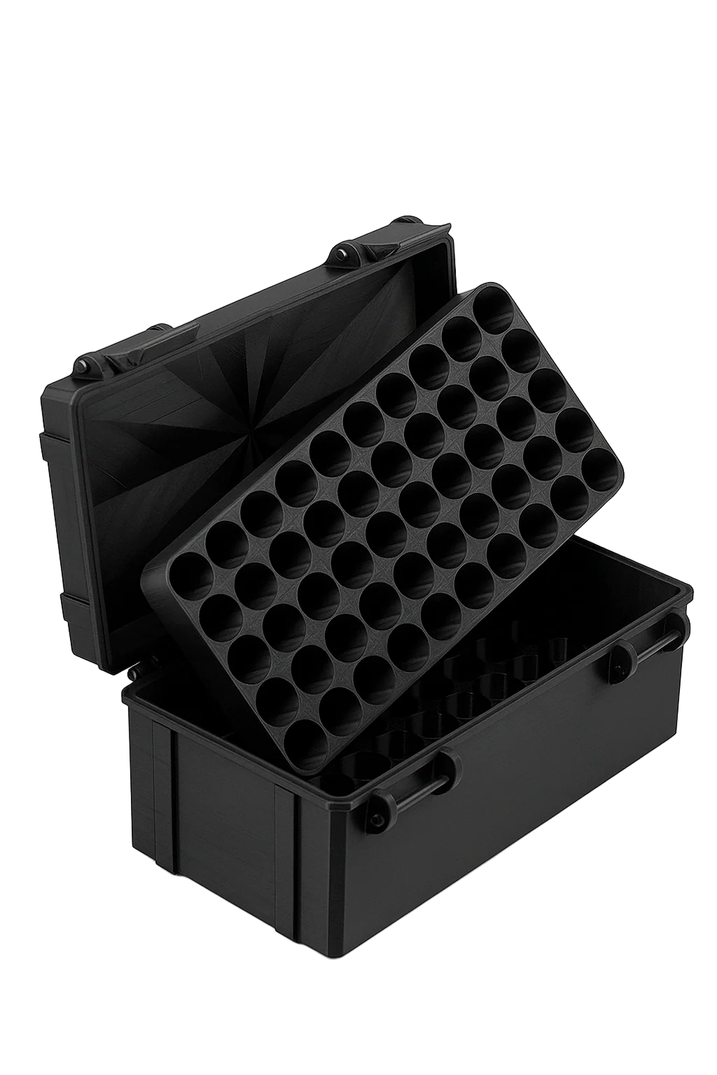 Modular Peptide Case — Fits 50×3ml Vials + Tray (Up to 100 Slots)