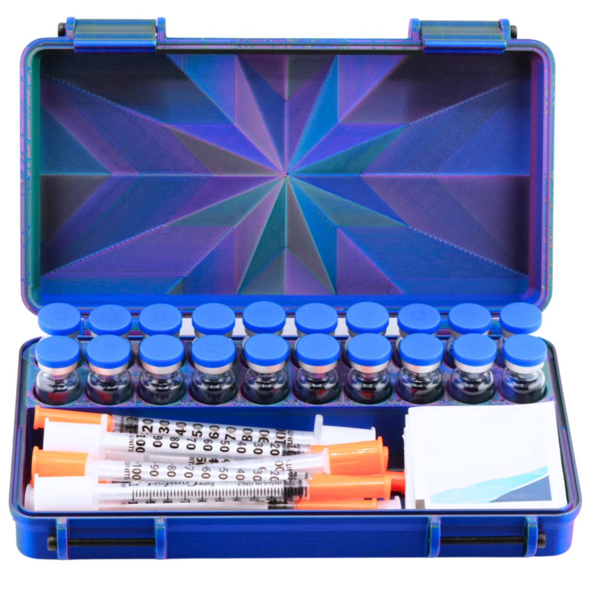 20-Slot 3ml Vial Case with Syringe & Alcohol Pad Storage – GLP-1 & Peptide Organizer
