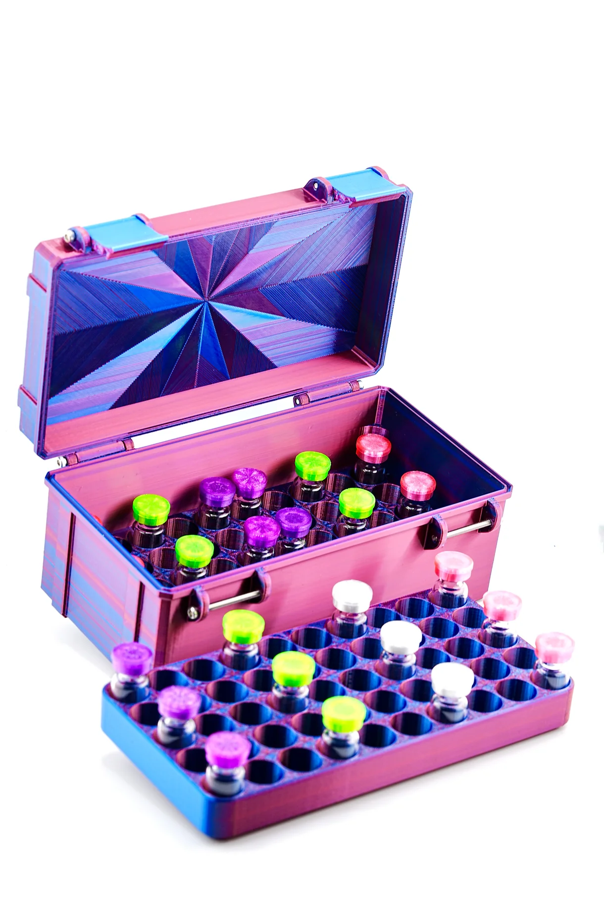 Modular Peptide Case — Fits 50×3ml Vials + Tray (Up to 100 Slots)
