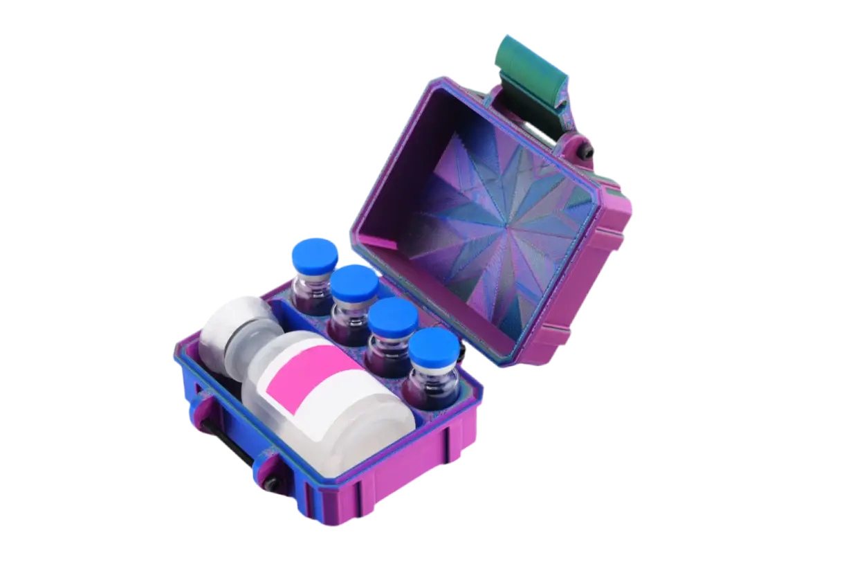 Mixed Vial Case – 4-Slot 3ml + 1 BAC Slot Organizer for GLP-1 & Peptides