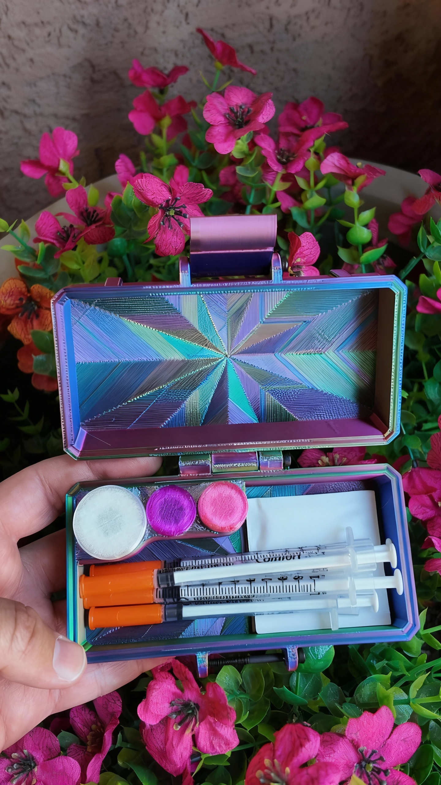 Mixed Vial Case | 2-Slot 3ml + 1-Slot 5ml with Storage | GLP-1 Peptide Organizer