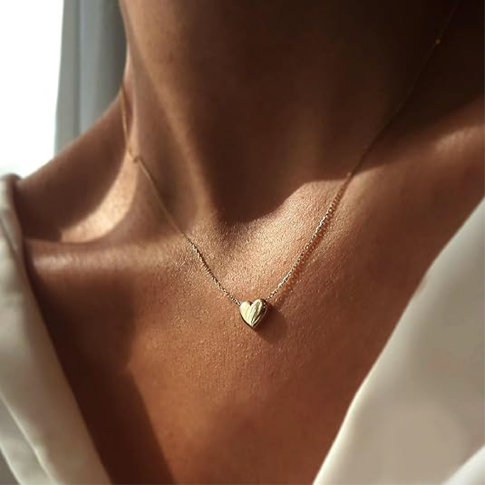 Jewelry Affairs Real Gold Puffed Heart Pendant Necklace, 18