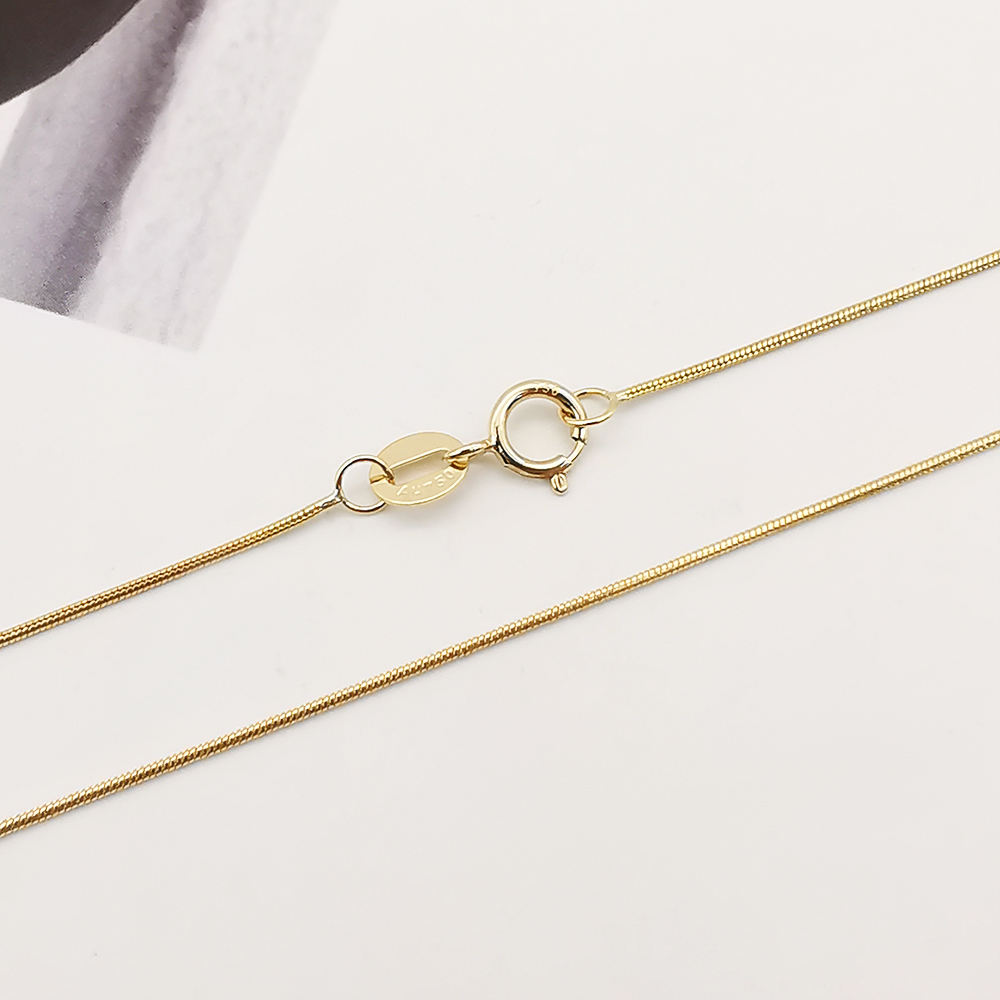 Unisex 18K Solid Gold Snake Chain Necklace Classic Religious Jewelry for Wedding Anniversary