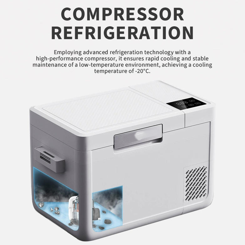 MOTS10-Khaki 20L Medical Refrigerator with Dual Doors, Compact Refrigeration Unit for Biological Storage, Blood Sampling & Mobile Use