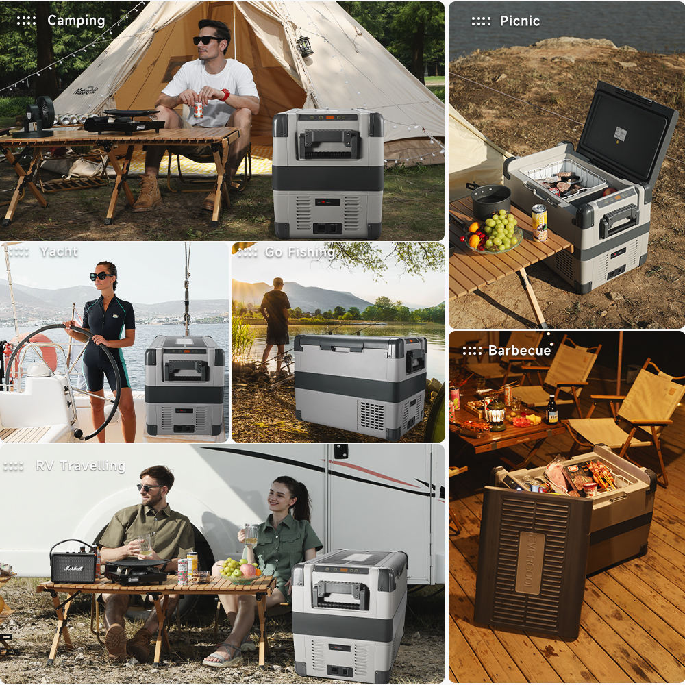 R30-60L Large Outdoor Compressor Freezer with 12V Solar Power, Camping Refrigerator/Freezer