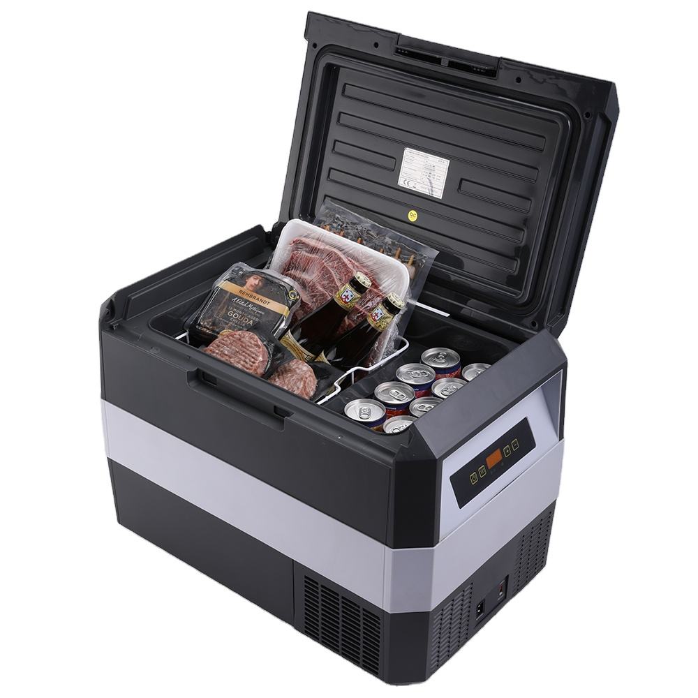 TESA5-Car refrigerator with DC compressor, portable outdoor car refrigerator design, 12V/24V, black, 60W, 33L