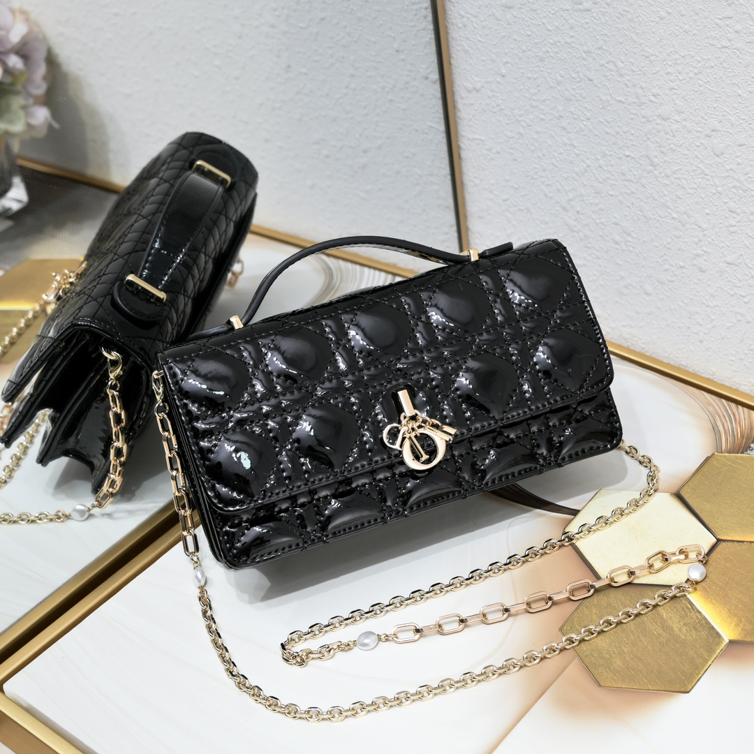 DIOR Miss Dior Lacquer Leather Shoulder Bag(Replica)