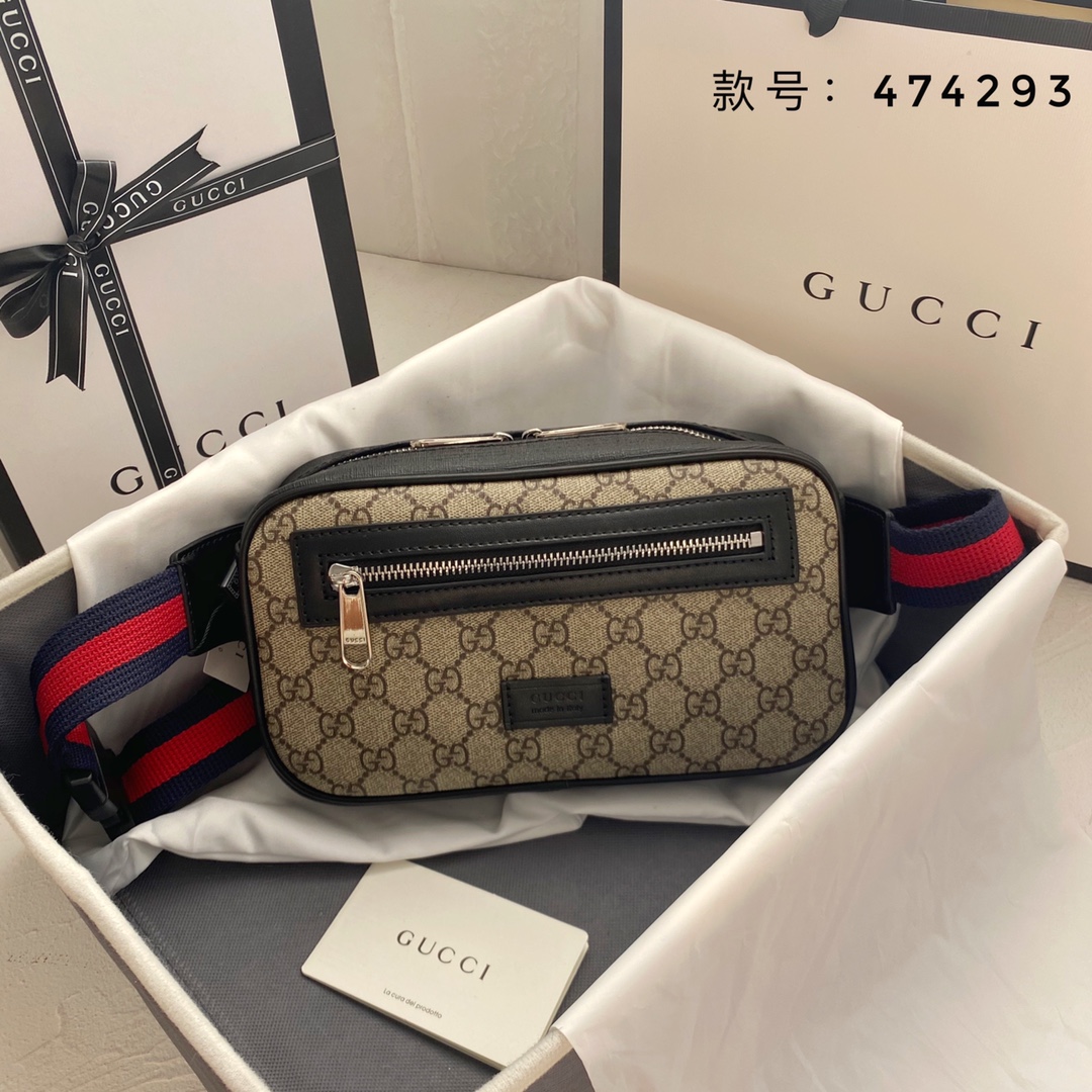 Gucci Canvas & Leather Waist bag(Replica)