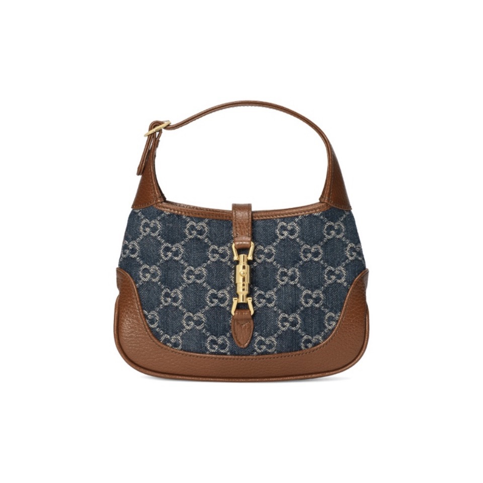 Gucci Jackie 1961 Canvas&Leather Shoulder Bags(Replica)