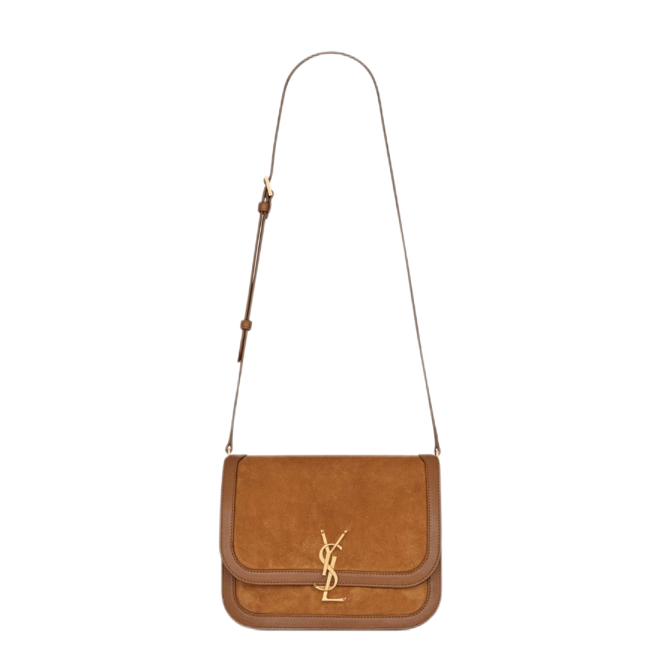 Saint Laurent YSL Brown Solferino Medium Suede Shoulder Bag (Replica)