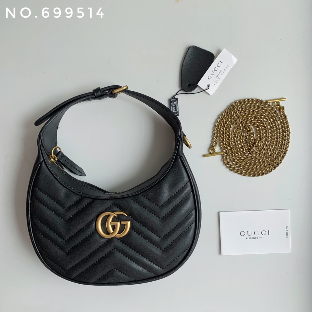 Gucci Marmnt Half Moon Shoulder Bag(Replica)