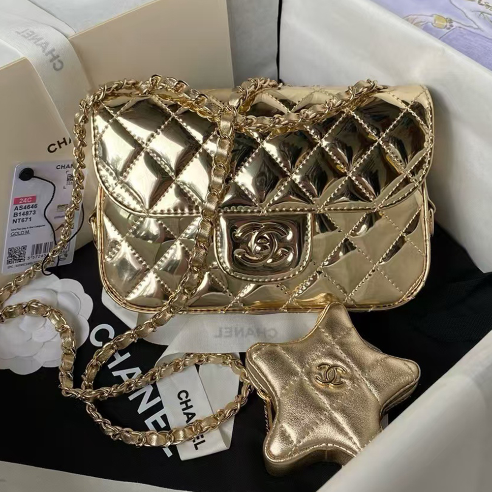 Chanel Mirrored Star Leather Shoulder Crossbody Bag(Replica)