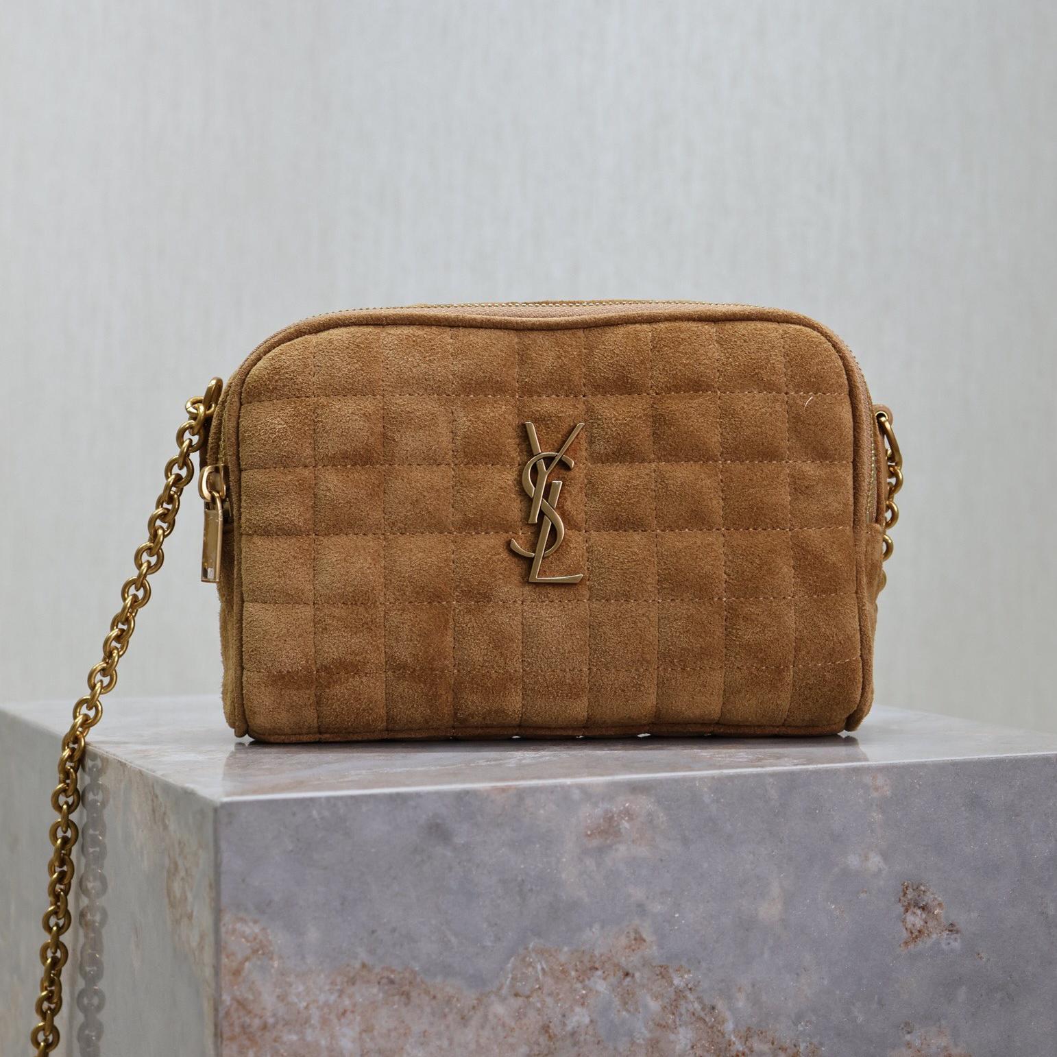 Saint Laurent YSl Suede Cassandre Matelassé Square MiniCamera Bag  (Replica)