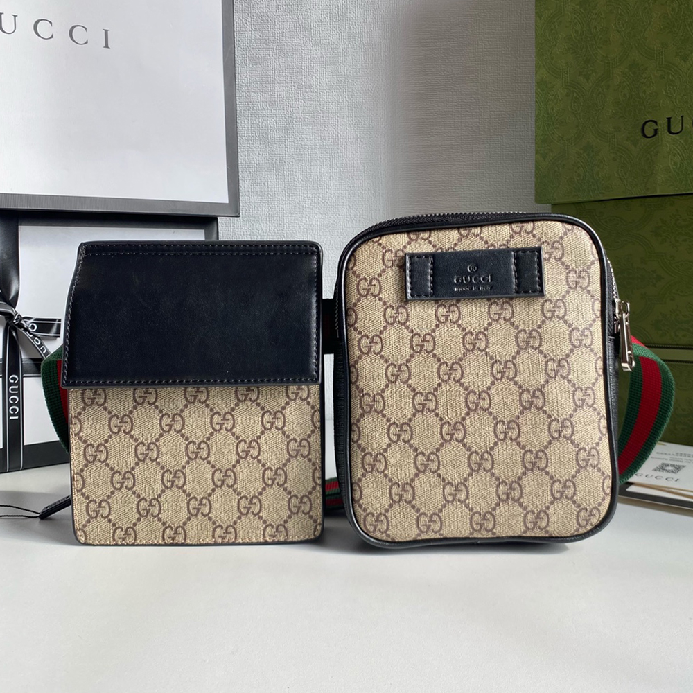 GUCCI Canvas & Leather Crossbody Waist Bag  (Replica)