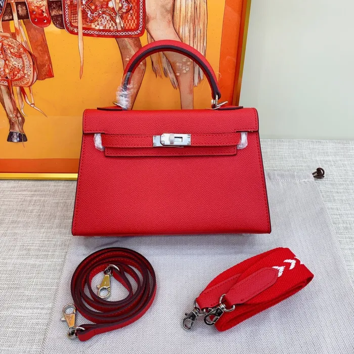 Hermès Kelly22 Silver Buckle Epsom Tote  (Replica)