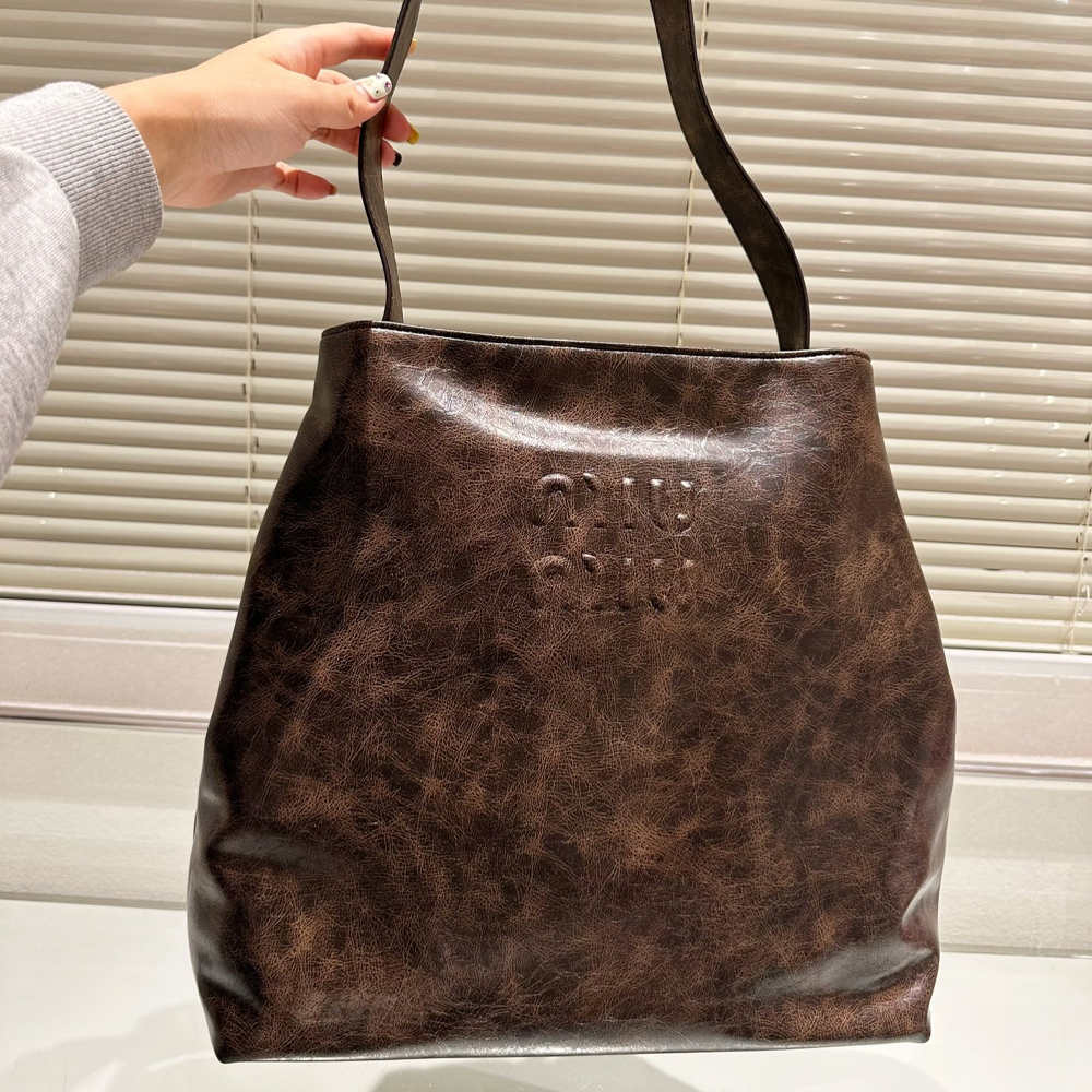 MIU MIU Hobo Leather Shoulder Handbag(Replica)