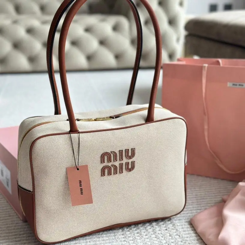 Miu Miu Beau Canvas & Leather Bag (Replica)