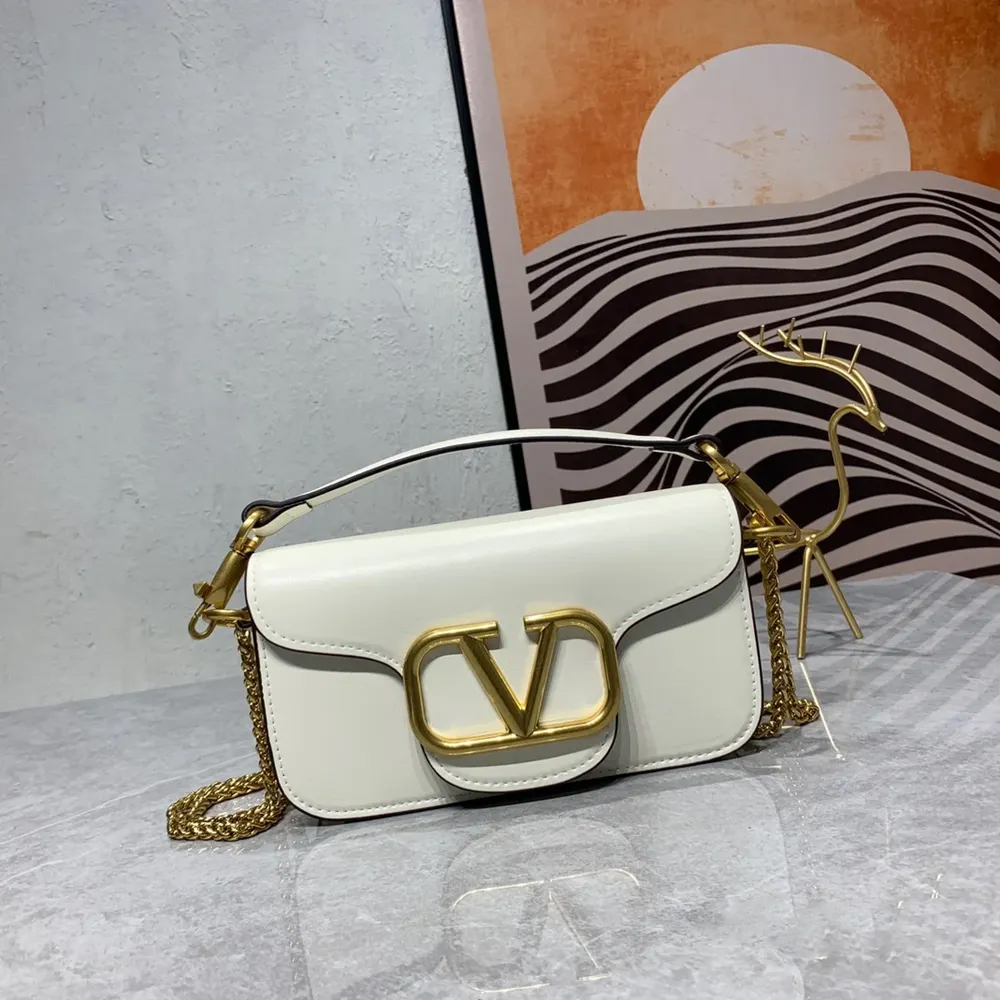 VALENTINO GARAVANI V Logo Baguette Shoulder Bag Ladies MINILOCO Calfskin Bag (Replica)