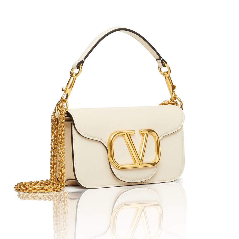 VALENTINO GARAVANI V Logo Baguette Shoulder Bag Ladies MINILOCO Calfskin Bag (Replica)