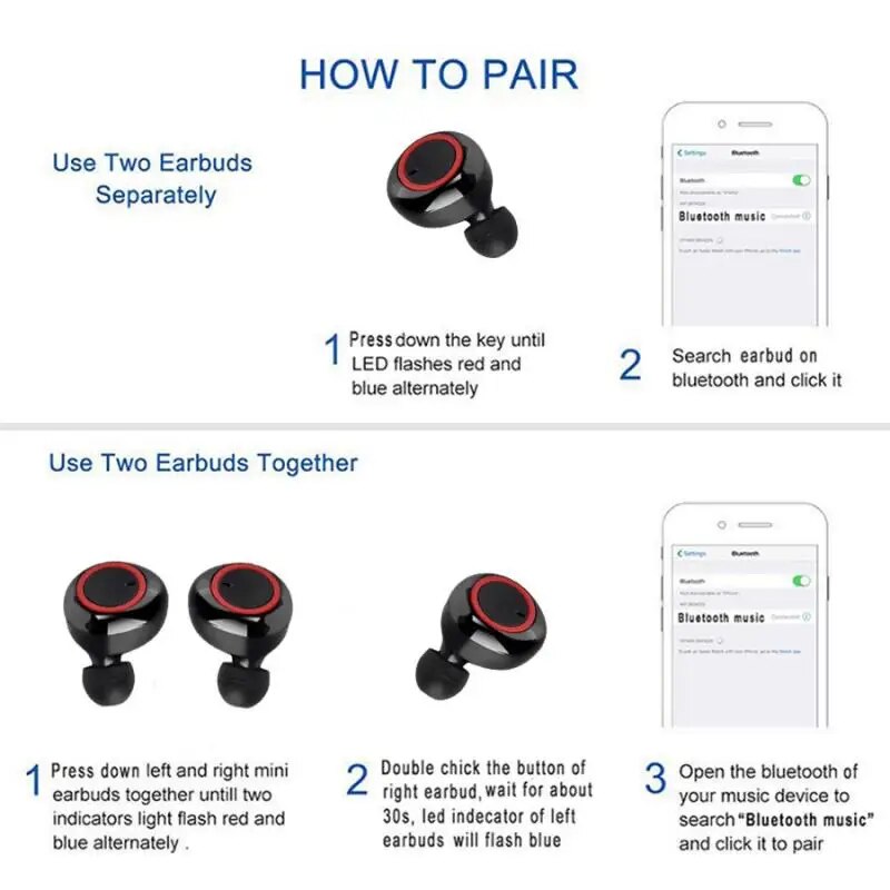 Y50 TWS Bluetooth Earphone 5.0 Wireless Headset IPX7 Waterproof Deep Bass Earbuds True Wireless Stereo Headphone Sport Earphones