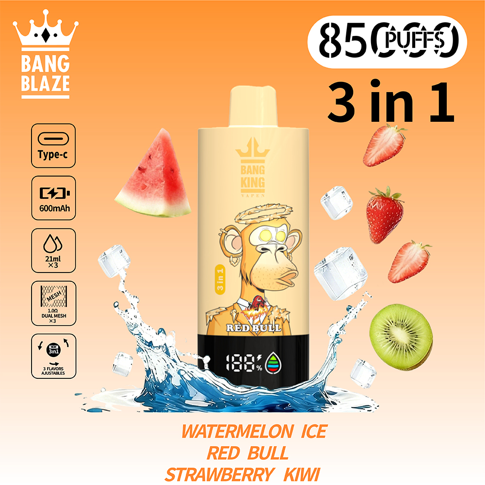BANG  3 IN 1  Disposable Vape 85000 Puffs  - 21ML* 3 (Nic  2%)