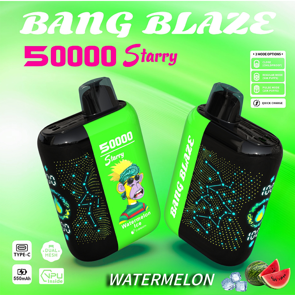 BANG 50000 Puffs 3D Starry Sky Curved Screen Disposable Vape – 25ML(Nic 2 %)