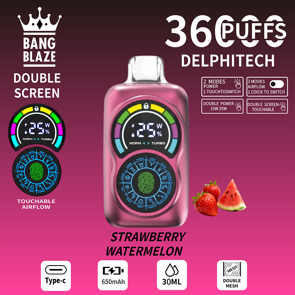 BANG 36000 Puffs  Double Screen Disposable Vape – 30ML(Nic 2 %)