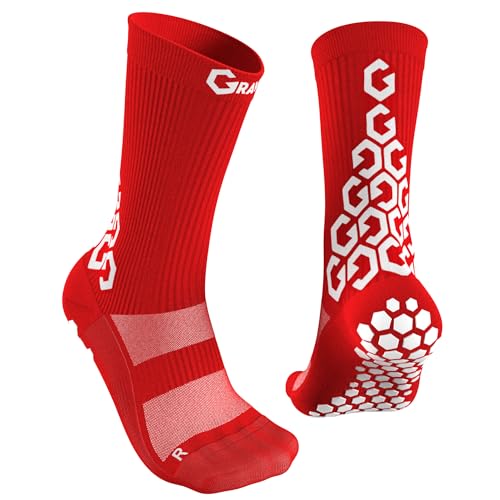 SENDA Gravity Performance Grip Socks with Non-Slip Technology. Soccer. Running. Basketball. Unisex. Crew Length