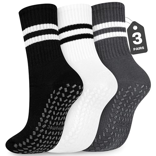 Pilates Socks with Grips for Yoga. Barefoot. Ballet. Barre. Hospital Non Slip Anti Skid Socks for Women and Men