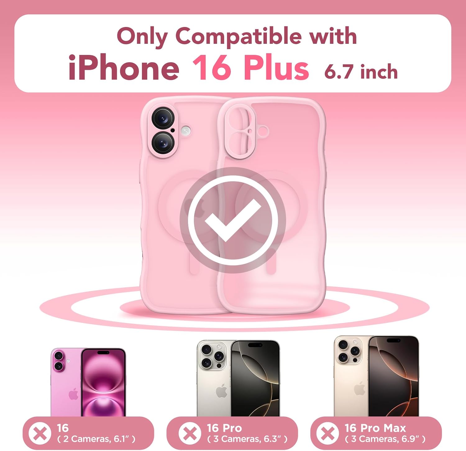 CAPRARO 适用于 iPhone 16 Pro 女士女孩手机壳,升级 [全摄像头保护] [兼容 MagSafe] 可爱波浪半透明哑光手机壳适用于 iPhone 16 Pro,棕色