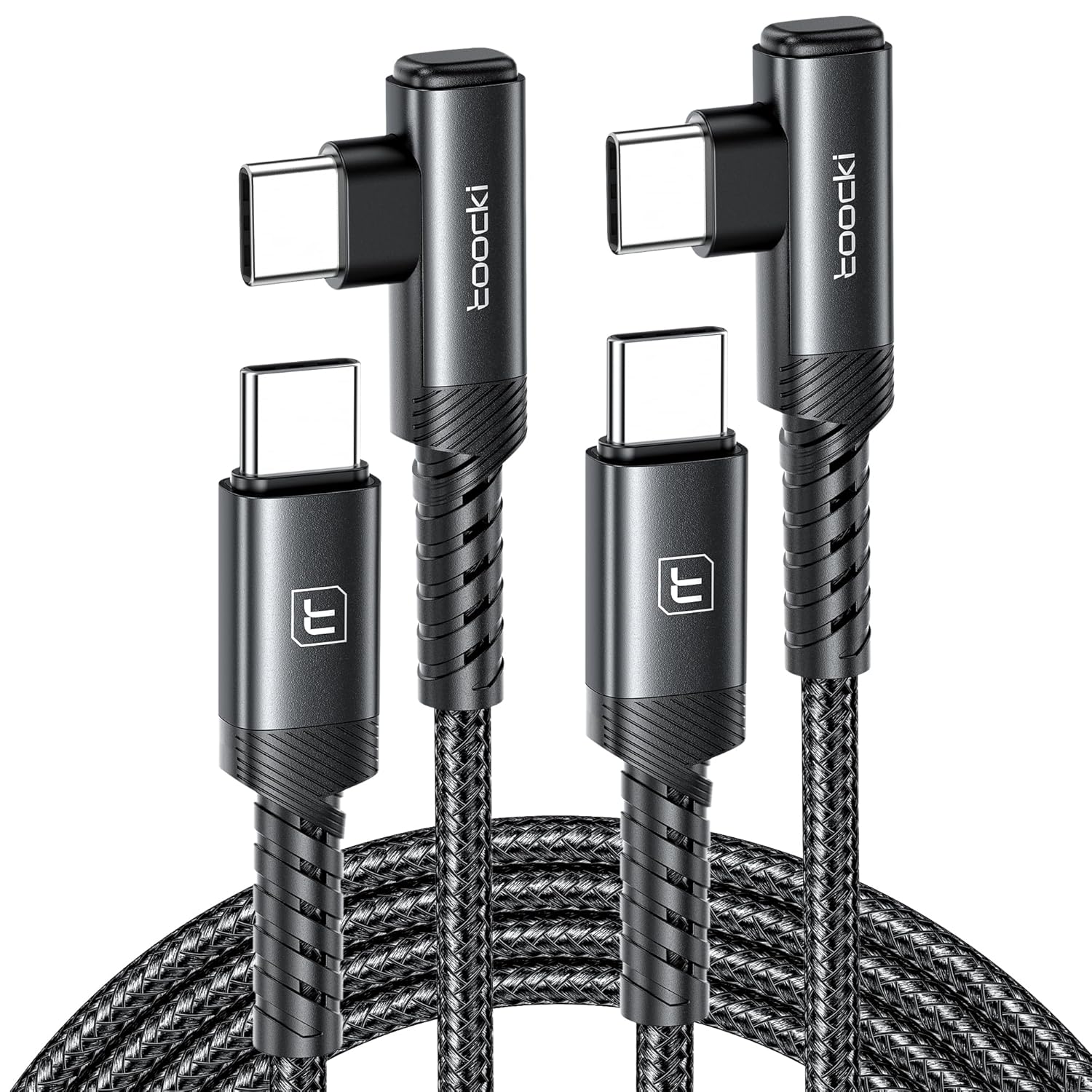USB C to USB C Charger Cable(10ft, 2Pack), 60W Type C Charging Cord, Right Angle Fast Charging USBC to USBC Cable for iPhone 17 16 15 Pro Plus Pro Max Air/Plus/MacBook Air/Samsung S25 Ultra