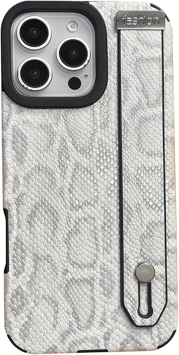 siduater 手带支架保护套适用于 6.3 英寸 iPhone 16 Pro 带支架 - 腕带柔软图案防震盖,可调节手柄环适用于 iPhone 16 PRO 6.3 英寸,花卉粉色