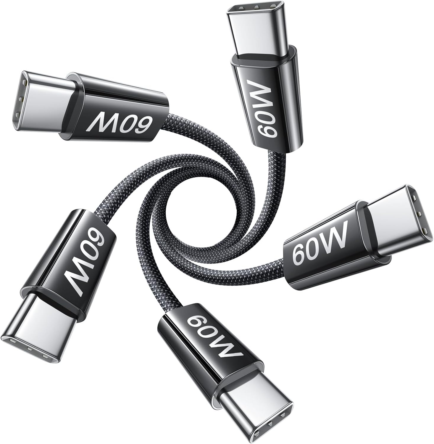 LISEN USB C Cable, 5-Pack [3.3/3.3/6.6/6.6/10FT] for iPhone 17 Charger Cord, 60W USB C to USB C Fast Charging Cable for iPhone 17 Air 16 15 Pro Max, Samsung Z Flip 7/S25/S24, Switch 2, iPad, MacBook