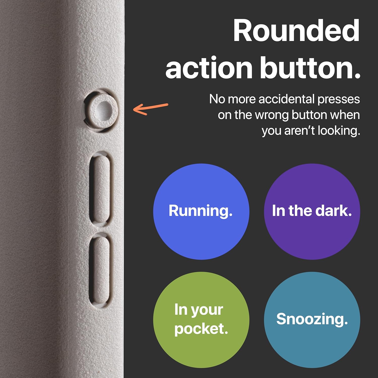 TineeOwl 适用于 iPhone 16 Pro 磁性手机壳,[覆盖相机控制按钮],兼容 MagSafe,TPU,极简主义,超薄,抓地力强-沙丘系列(石头,iPhone 16 Pro)