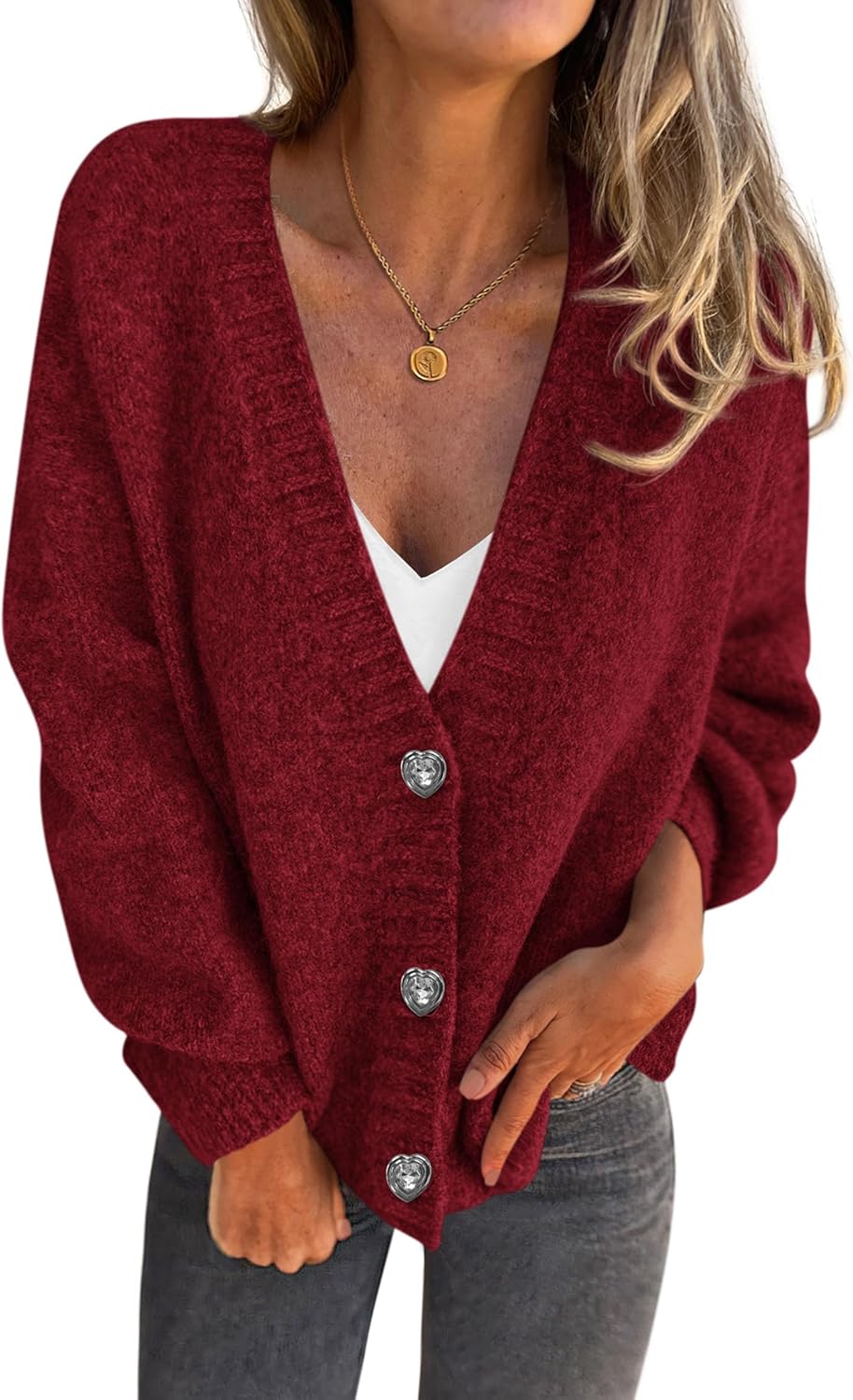 PRETTYGARDEN Cardigan Sweaters for Women Trendy Fall 2025 Long Sleeve Button Down Oversized Chunky Knit Sweater Outerwear