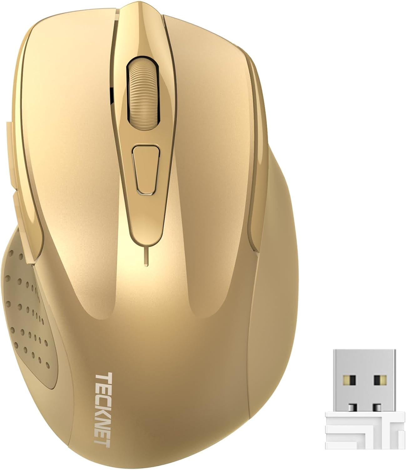 TECKNET Wireless Mouse, 2.4G Ergonomic Optical Mouse, Computer Mouse for Laptop, PC, Computer, Chromebook, Notebook, 6 Buttons, 24 Months Battery Life, 2600 DPI, 5 Adjustment Levels