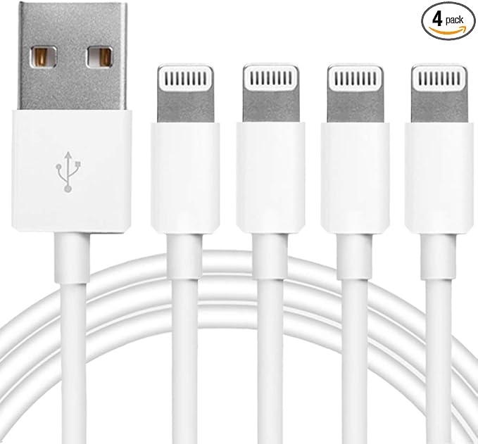 4Pack [Apple MFi Certified] Charger Lightning to USB Charging Cable Cord Compatible iPhone 14/13/12/11 Pro/11/XS MAX/XR/8/7/6s Plus,iPad Pro/Air/Mini,iPod Touch