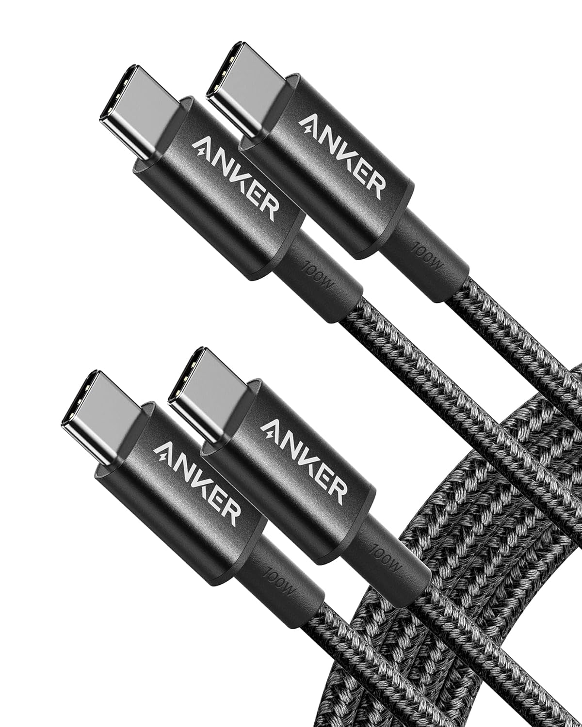 Anker USB C to USB C Cable (6FT, 2Pack), Type-C 100W Charger Cord Fast Charging for iPhone 17 Series,MacBook Pro 2020,Pixel and More(Black)