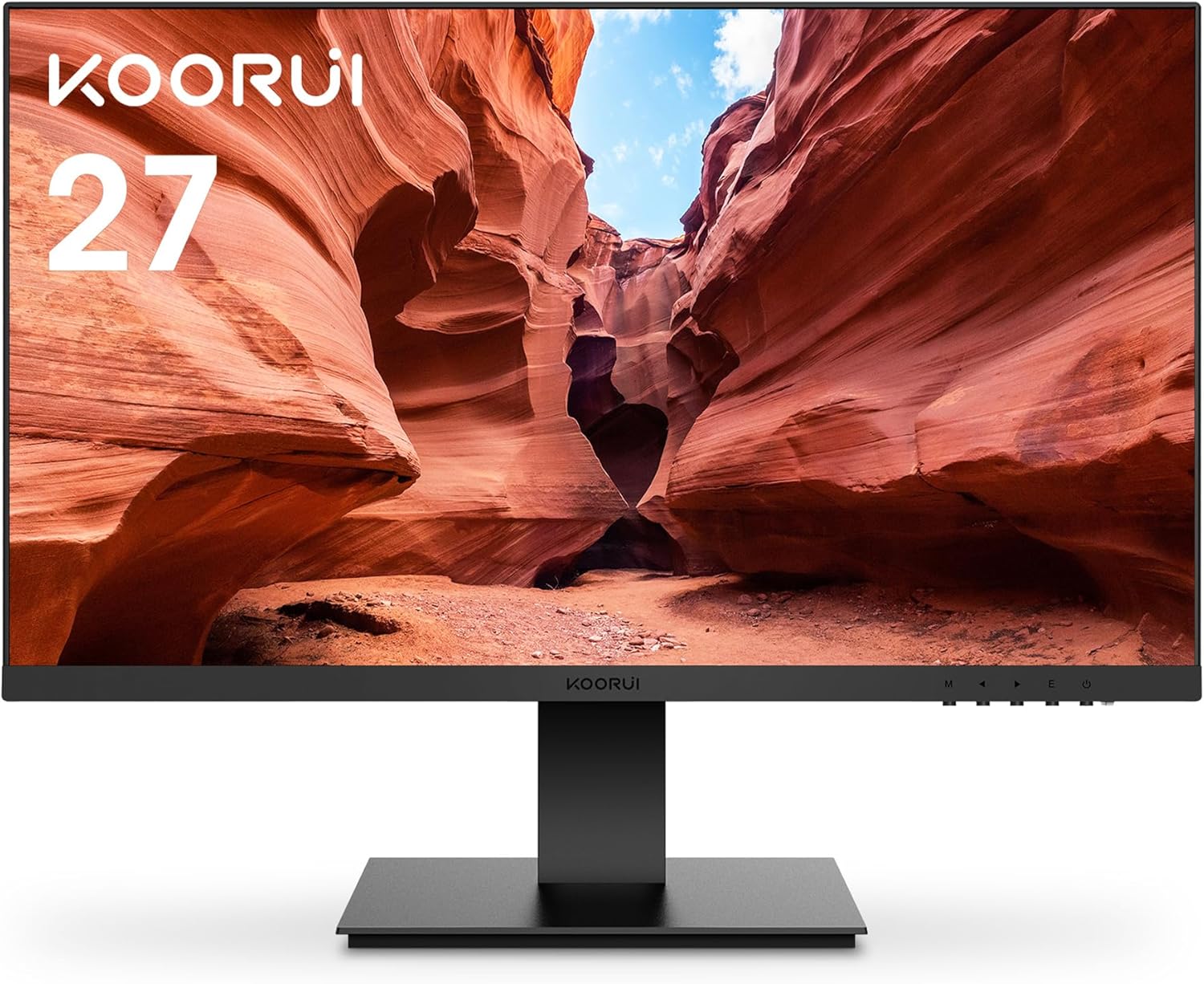 KOORUI 24-inch Computer Monitor Full HD 1920 x 1080p 100Hz VA Display 3000:1 Contrast Ratio with HDMI VGA, Three-Sided Slim Bezels, 100 x 100 mm VESA Mountable, Ergonomic Tilt, Black