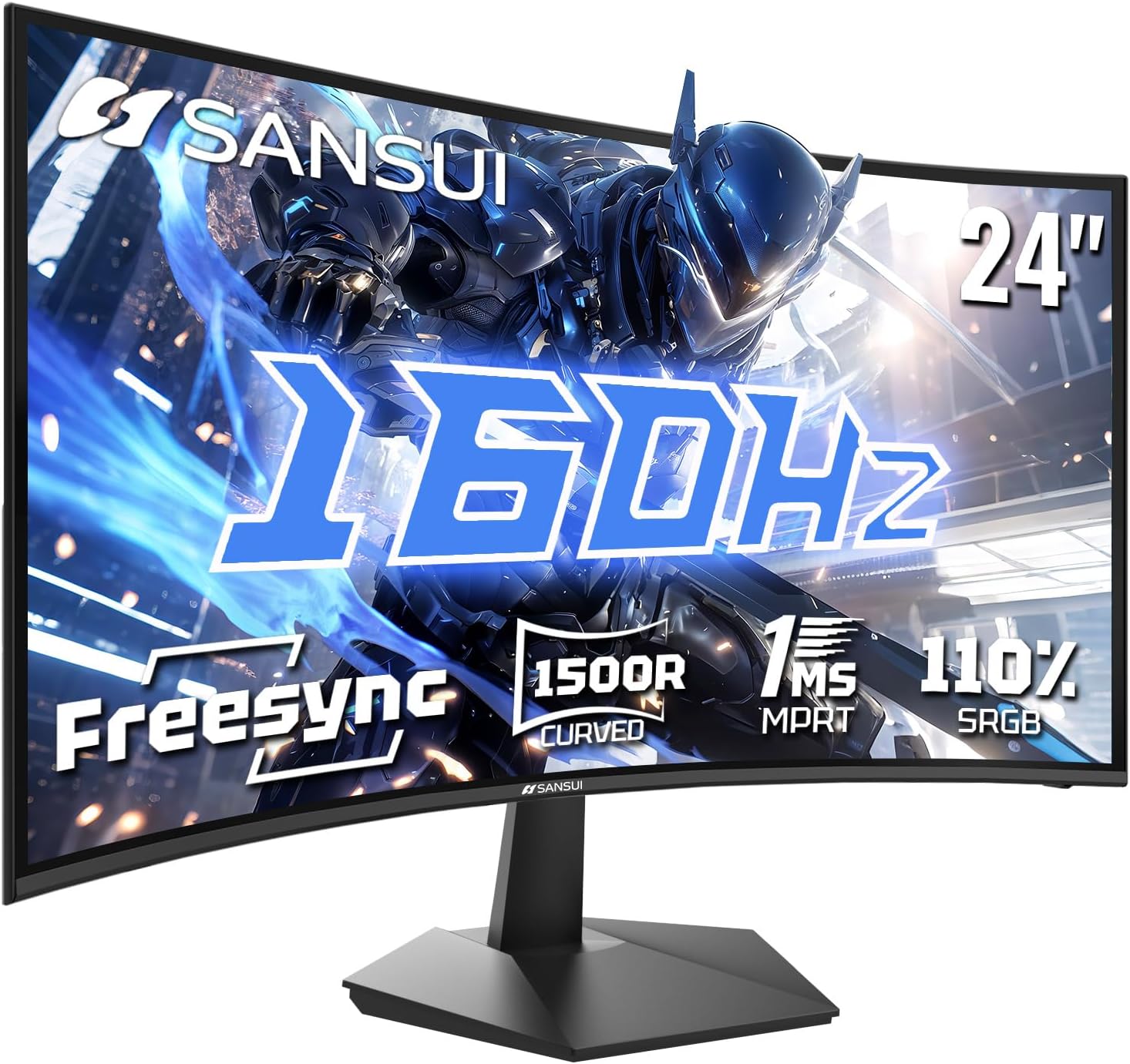 SANSUI 32 Inch Curved 240Hz Gaming Monitor High Refresh Rate, FHD 1080P Gaming PC Monitor HDMI DP1.4, Curved 1500R, 1Ms MPRT, HDR,Metal Stand,VESA Compatible(DP Cable Incl.)