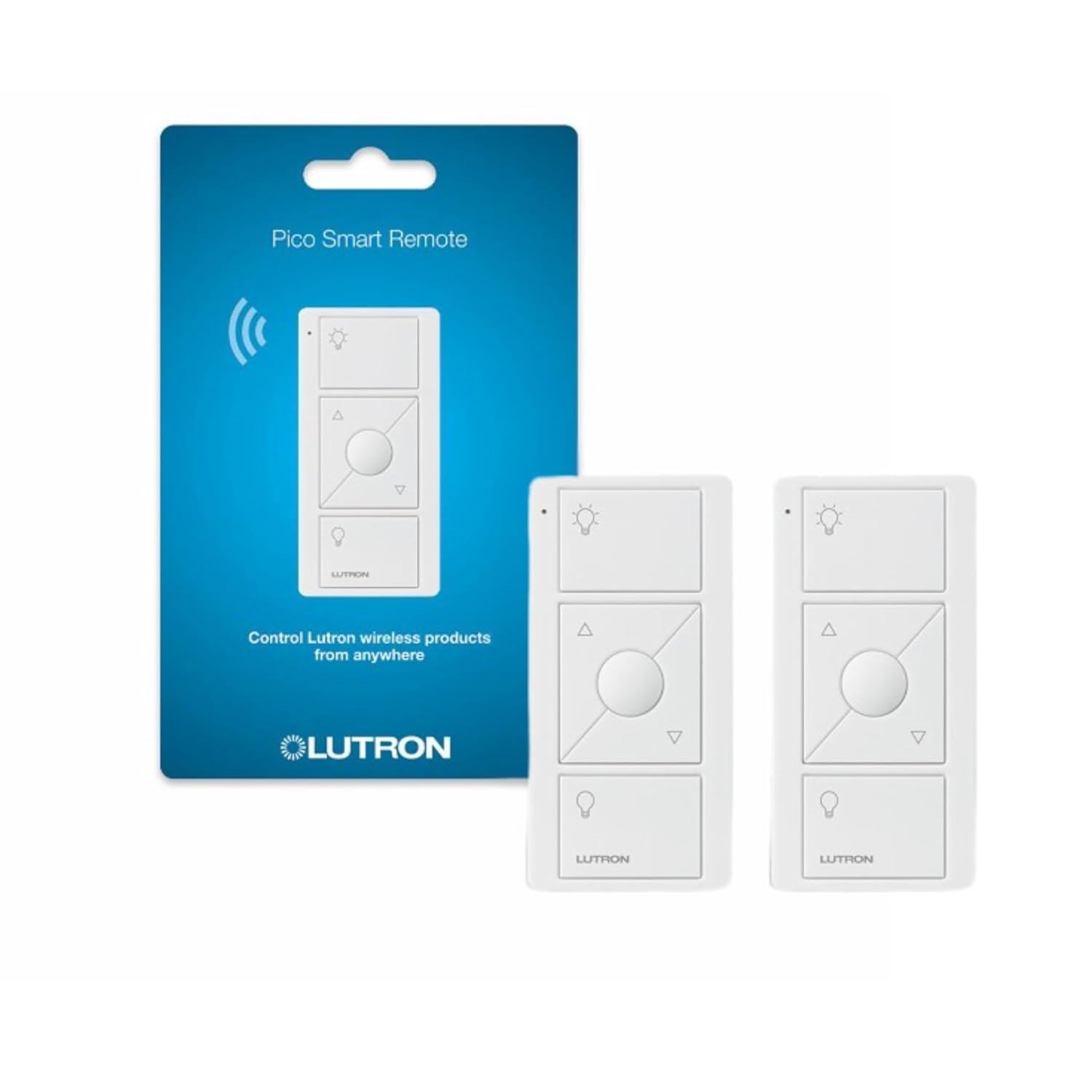 Lutron Pico Remote for Caseta Smart Dimmer Switch, 3-Button Control with Raise/Lower and Preset Lighting Level, For Table Top or Wallmount Use, PJ2-3BRL-WH-L01R, White