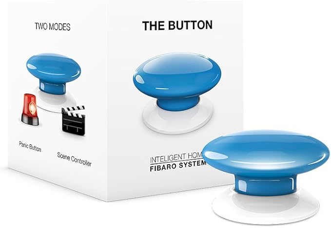 FIBARO The Button Z-Wave Plus Scene Controller On-Off Trigger, FGPB-101-6, Blue