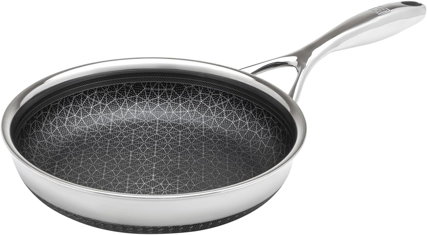 LIVWELL DiamondClad Nonstick Stainless Steel Fry Pan Set - Kitchen Gift Hybrid Cookware Set with Tempered Glass Lids - 8. 10 and 12 Inch - Dishwasher Safe. PFOA-free Cookware - Silver/Black