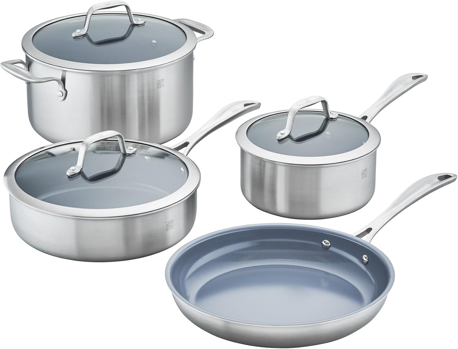 ZWILLING J.A. Henckels Spirit Ceramic Nonstick Cookware Set. 7-pc. Stainless Steel